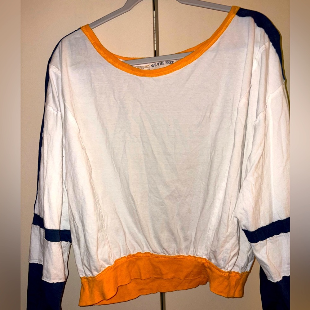 Free People crochet tee Sz M